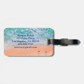 ホワイトモノグラム、ビーチ波連絡、情報 ラゲッジタグ (裏面横)