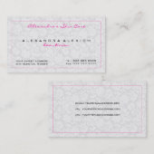 ホワイトモノトーンヴィンテージフローラのマスク 名刺 (正面/裏面)