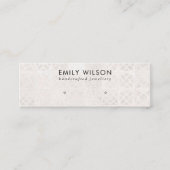 ホワイトモロッコタイルテクスチャスタッドイヤリングディスプレイ スキニー名刺 (正面)