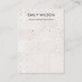 ホワイトモロッコタイルテクスチャスタッドイヤリングディスプレイ 名刺 (正面)