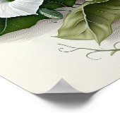 ホワイトモーニンググローリーフラワーアートプリントポスター ポスター (角)