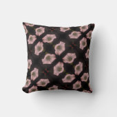 ホワイトモーニンググローリーフラワークローズアップパターン クッション (正面)