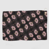 ホワイトモーニンググローリーフラワークローズアップパターン ゴルフタオル (横)