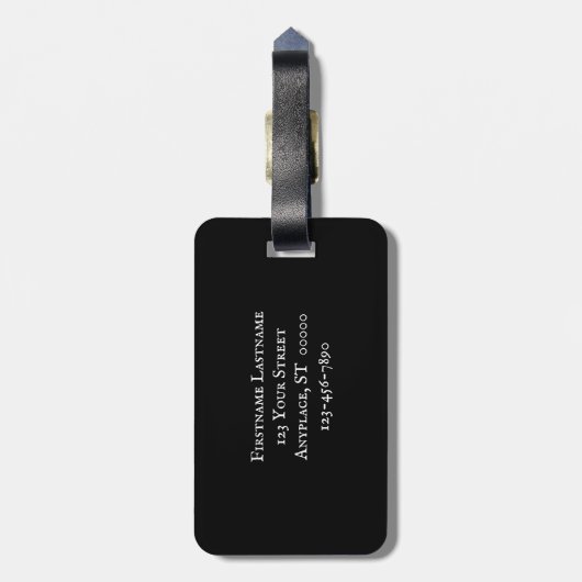 ホワイトモーニンググローリーフラワークローズアップパーソナライズされた ラゲッジタグ (裏面縦)