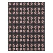 ホワイトモーニンググローリーフラワークローズアップ抽象芸術 テーブルクロス (正面)