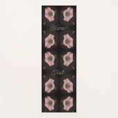 ホワイトモーニンググローリーフラワーパーソナライズされた抽象芸術 ヨガマット (正面)