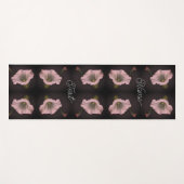 ホワイトモーニンググローリーフラワーパーソナライズされた抽象芸術 ヨガマット (正面(横))