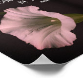 ホワイトモーニンググローリーフラワー感動的抽象芸術 ポスター (角)