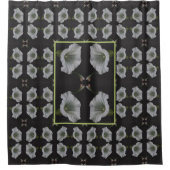 ホワイトモーニンググローリーフラワー抽象芸術パターン シャワーカーテン (正面)