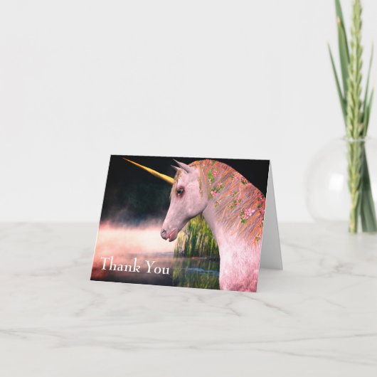 ホワイトユニコーンとミストファンタジーサンキューカード サンキューカード (正面)