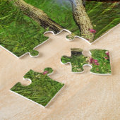 ホワイトユニコーンウッドランドゲートファンタジー馬術 ジグソーパズル (側面)