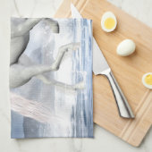 ホワイトユニコーンキッチンタオル キッチンタオル (四つ折り)