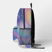 ホワイトユニコーンスパークルスマジカルレインボーグリッター プリントバックパック (右)