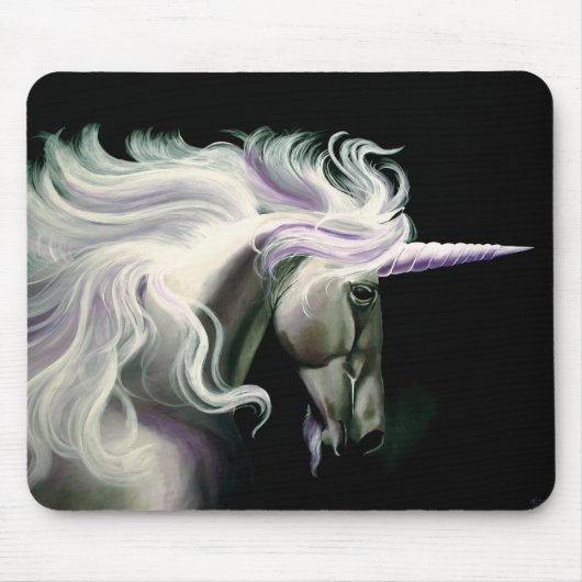 ホワイトユニコーンパープル マウスパッド (正面)