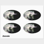 ホワイトユニコーンパープル 楕円形シール (シート)