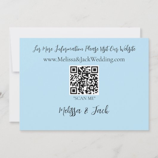 ホワイトユニコーンピンク色の花が青 セーブザデート (裏面)