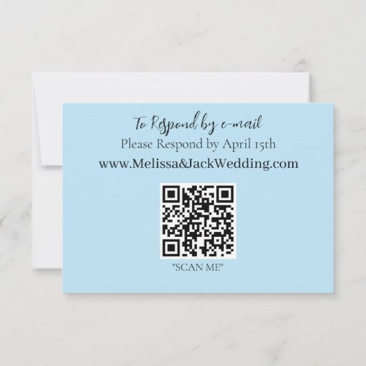 ホワイトユニコーンピンク色の花が青 出欠カード (裏面)