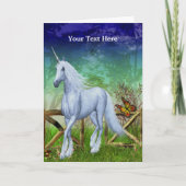 ホワイトユニコーンファンタジーアートフォトカード カード (正面)