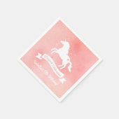 ホワイトユニコーンファンタジーガールズバースデーパーティナプキンス スタンダードカクテルナプキン (角)