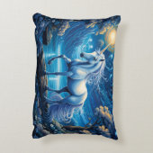 ホワイトユニコーンファンタジー満月 アクセントクッション (裏面(縦))