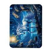 ホワイトユニコーンファンタジー満月 マグネット (縦)