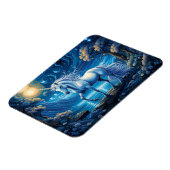 ホワイトユニコーンファンタジー満月 マグネット (左側)