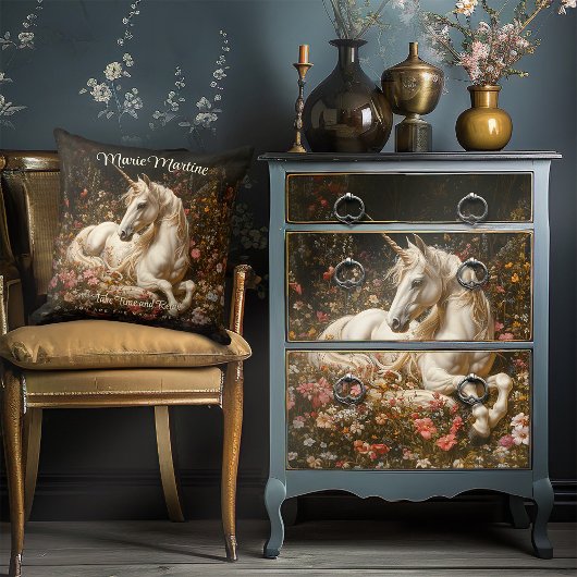 ホワイトユニコーンフローラおとぎ話メドウファンタジーアート 薄葉紙