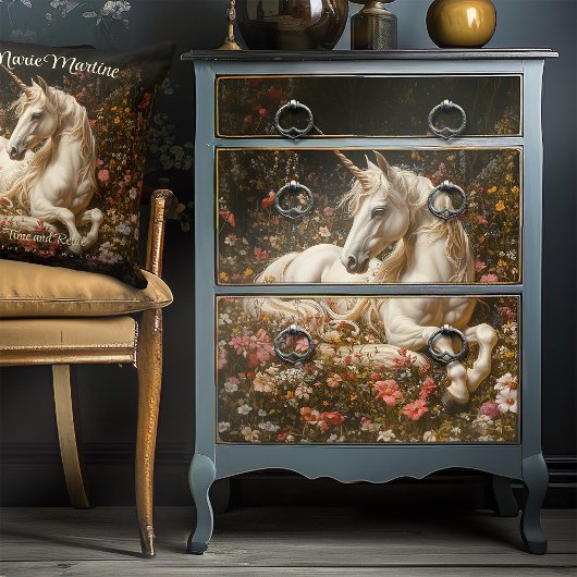 ホワイトユニコーンフローラおとぎ話メドウファンタジーアート 薄葉紙