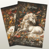 ホワイトユニコーンフローラファンタジーおとぎ馬 ラッピングペーパーシート