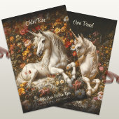 ホワイトユニコーンフローラファンタジーおとぎ馬 ラッピングペーパーシート