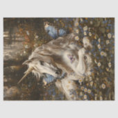 ホワイトユニコーンブルーバタフライメドウフローラファンタジー 薄葉紙 (正面)