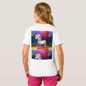 ホワイトユニコーンホース–37474 Tシャツ (裏面フル)