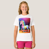 ホワイトユニコーンホース–37474 Tシャツ (正面フル)