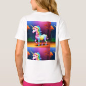 ホワイトユニコーンホース–37474 Tシャツ (裏面)