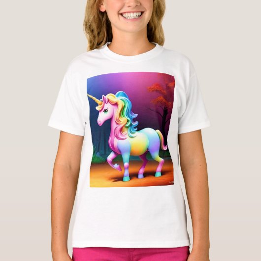 ホワイトユニコーンホース–37474 Tシャツ (正面)