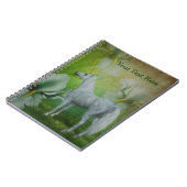 ホワイトユニコーンリリーファンタジー馬ノート ノートブック (左側)