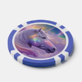 ホワイトユニコーン威厳のあるレインボーグリッターキラキラ ポーカーチップ (シングル)