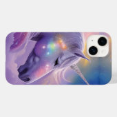 ホワイトユニコーン威厳のあるレインボーグリッターキラキラ Case-Mate iPhoneケース (裏面 (横))