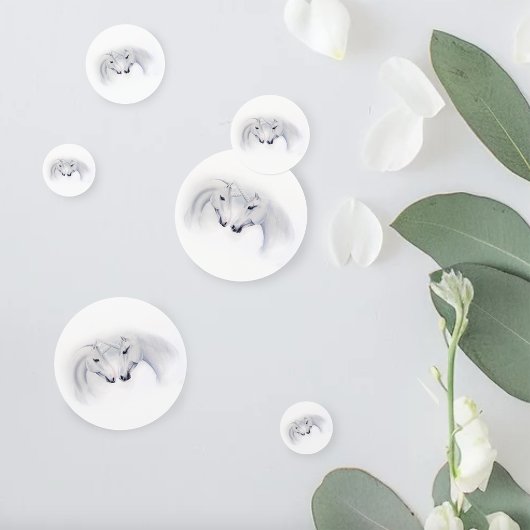 ホワイトユニコーン愛のカップル コンフェッティ