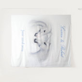 ホワイトユニコーン愛のカップル タペストリー (正面(横))