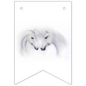 ホワイトユニコーン愛のカップル バンティングフラッグ (第1の旗)