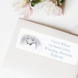 ホワイトユニコーン愛のカップル ラベル