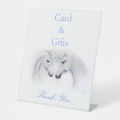 ホワイトユニコーン愛のカップル 台座サイン (正面)