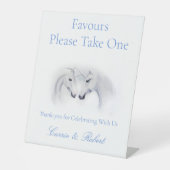 ホワイトユニコーン愛のカップル 台座サイン (正面)