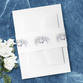 ホワイトユニコーン愛のカップル 招待状ベリーバンド