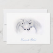 ホワイトユニコーン愛のカップル 招待状 (裏面)