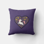 ホワイトユニコーン飛んでいるウズスター輝くズグリッター クッション (裏面)