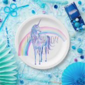 ホワイトユニコーン ペーパープレート (パーティー)