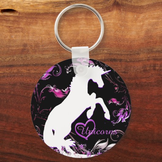 ホワイトユニコーンV (カラフルスプラッシュ) キーホルダー (正面)