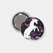 ホワイトユニコーンV (カラフルスプラッシュ) マグネット (正面/裏面)